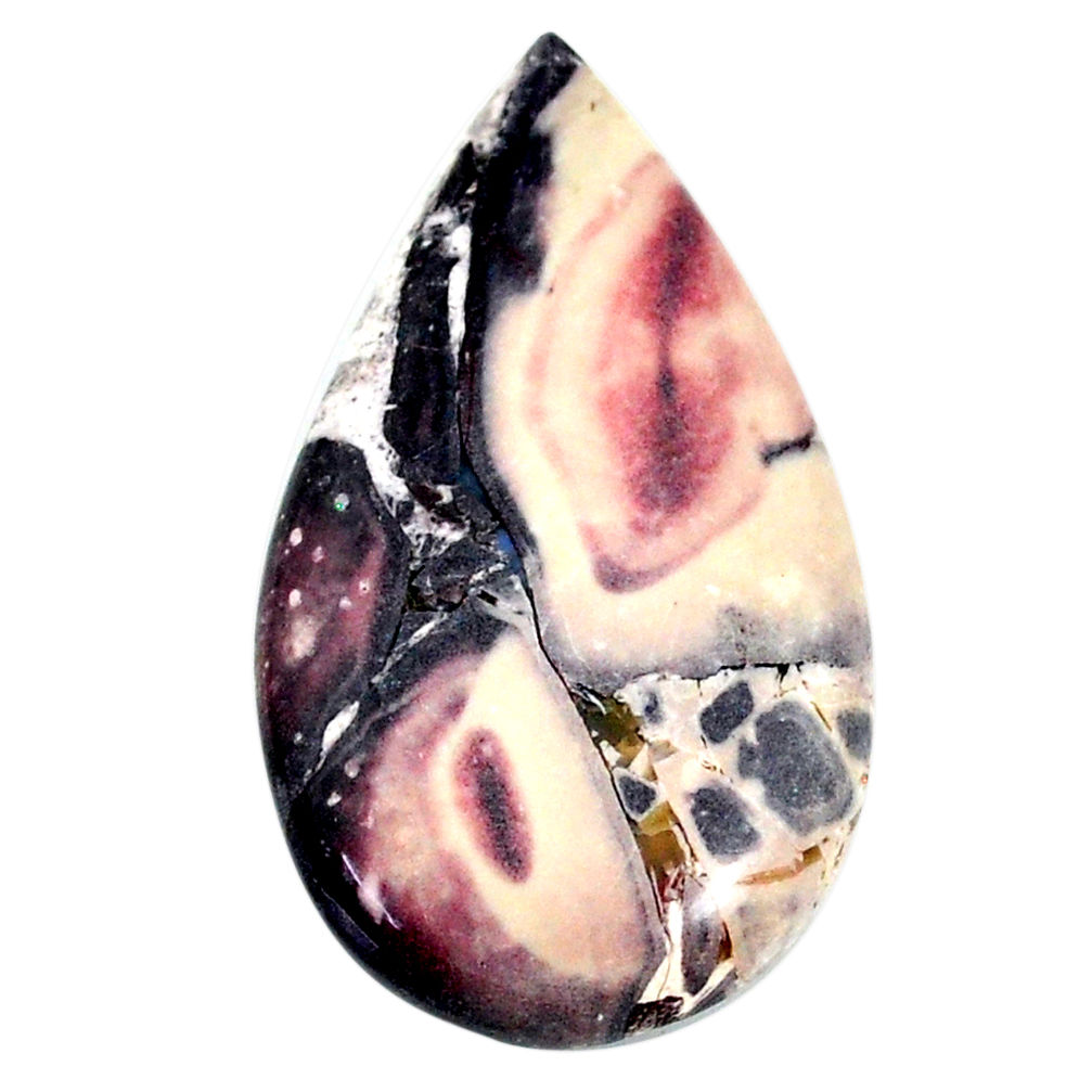 34.45cts porcelain jasper (sci fi) cabochon 27x21 mm pear loose gemstone s21782
