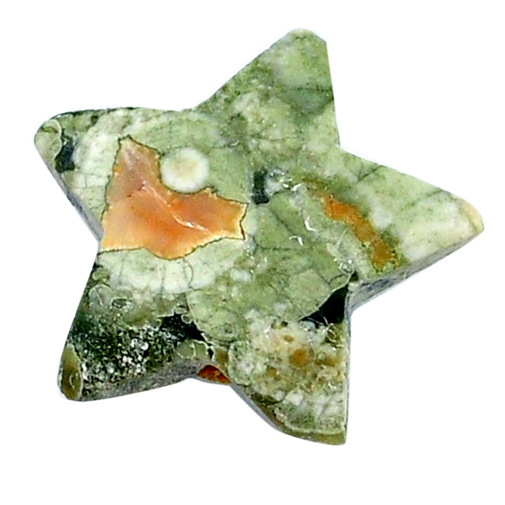 10.30cts rainforest rhyolite jasper 19x19 mm star fish loose gemstone s26986