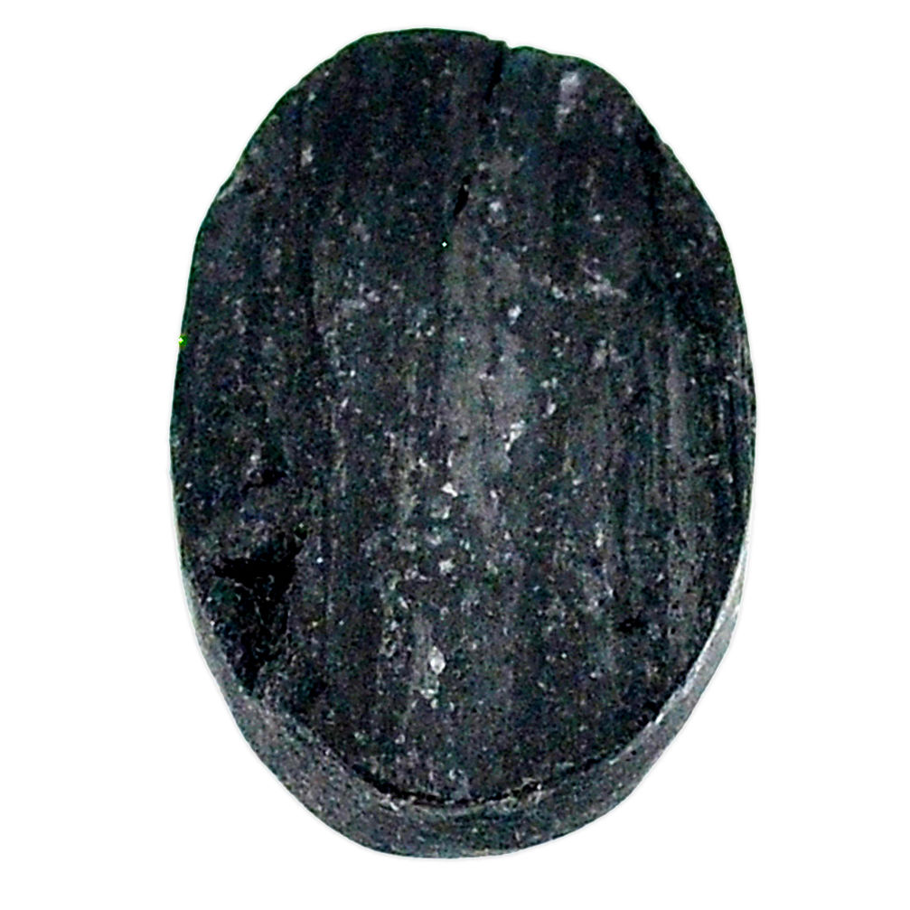 26.95cts raw black tourmaline protection stone 23.5x16 mm loose gemstone s22521