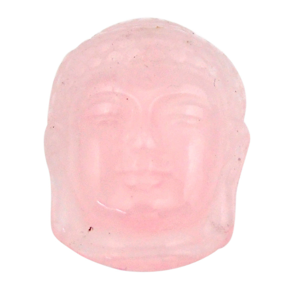 14.35cts rose quartz pink 20x15 mm shakyamuni buddha face loose gemstone s18264