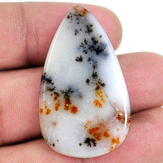 27.45cts scenic russian dendritic agate 37x22 mm pear loose gemstone s21111