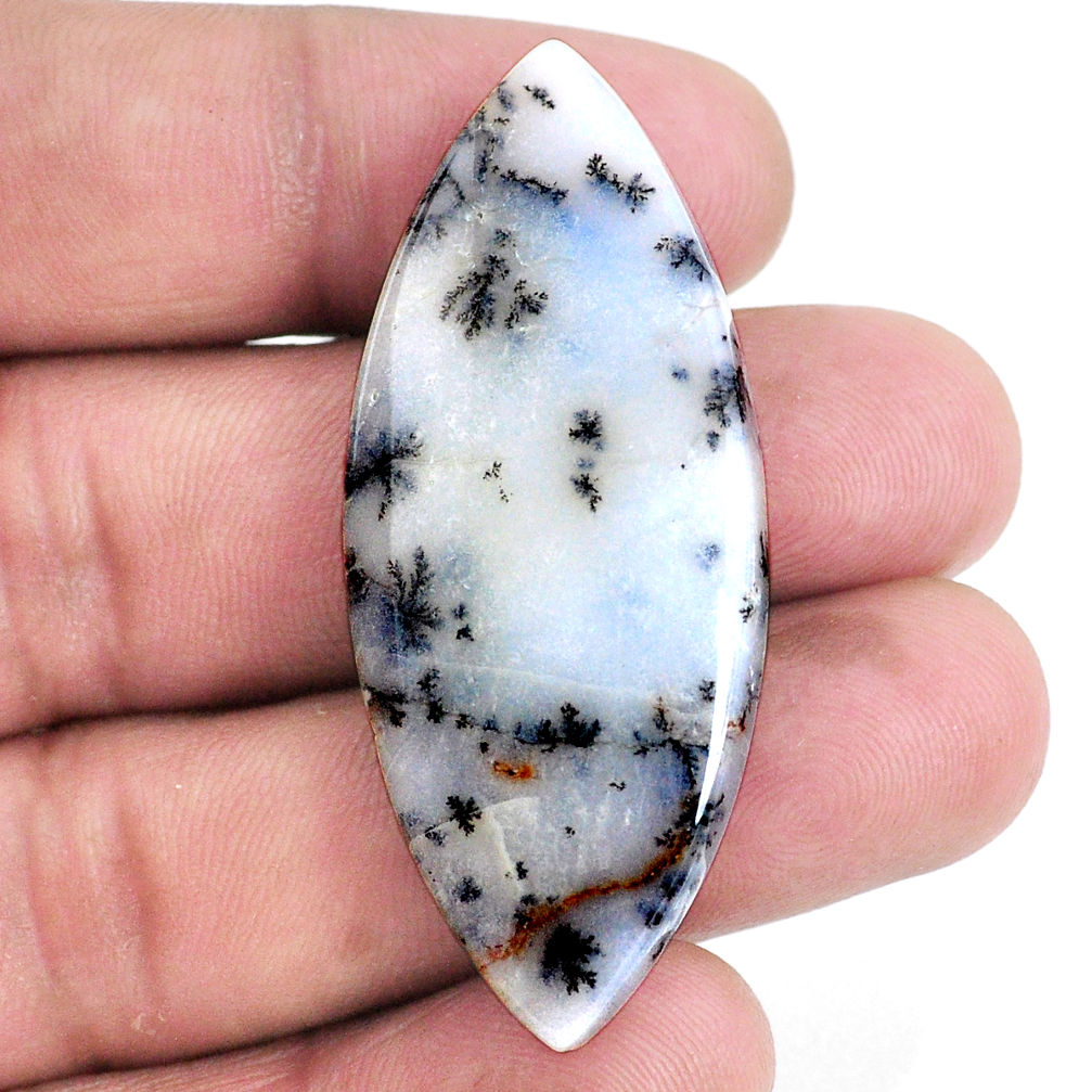47.35cts scenic russian dendritic agate 50x20 mm marquise loose gemstone s21115