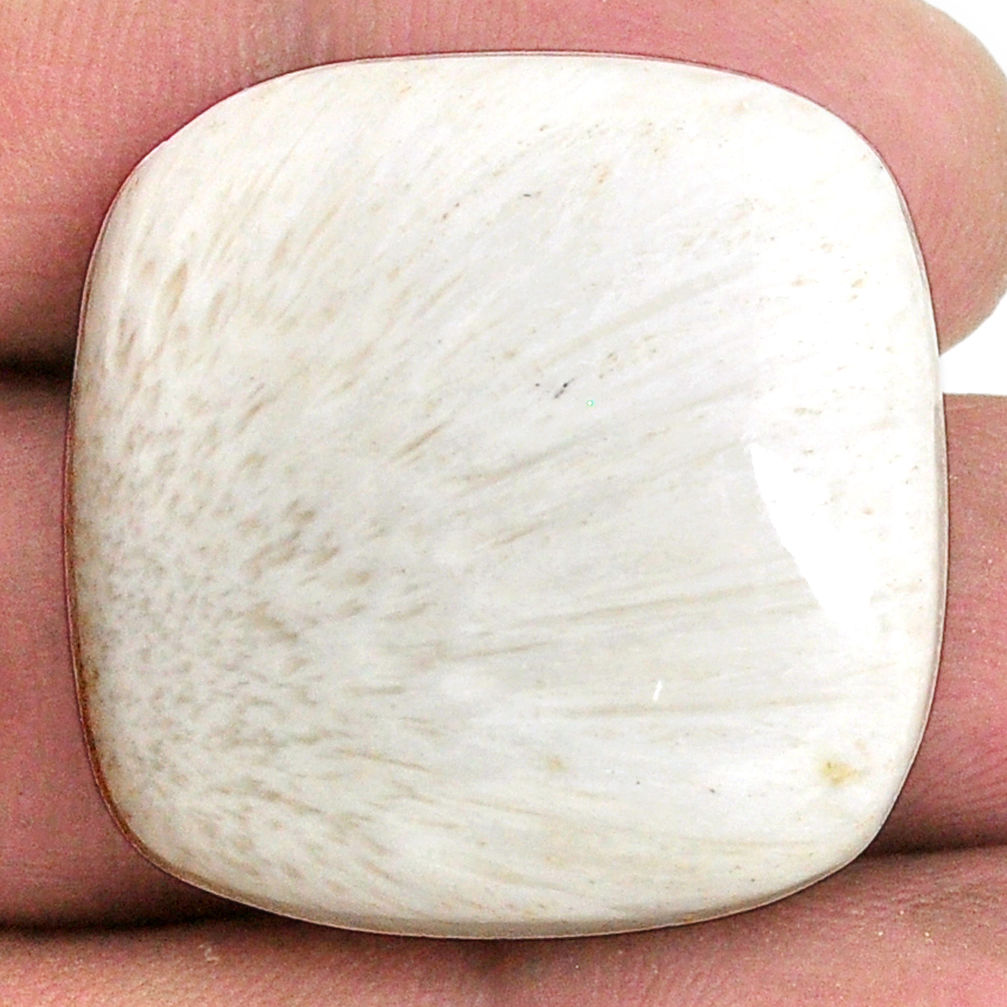 40.25cts scolecite high vibration cabochon 28x28mm cushion loose gemstone s20987