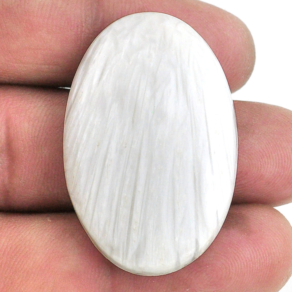 40.10cts scolecite high vibration crystal 37.5x25 mm oval loose gemstone s20997