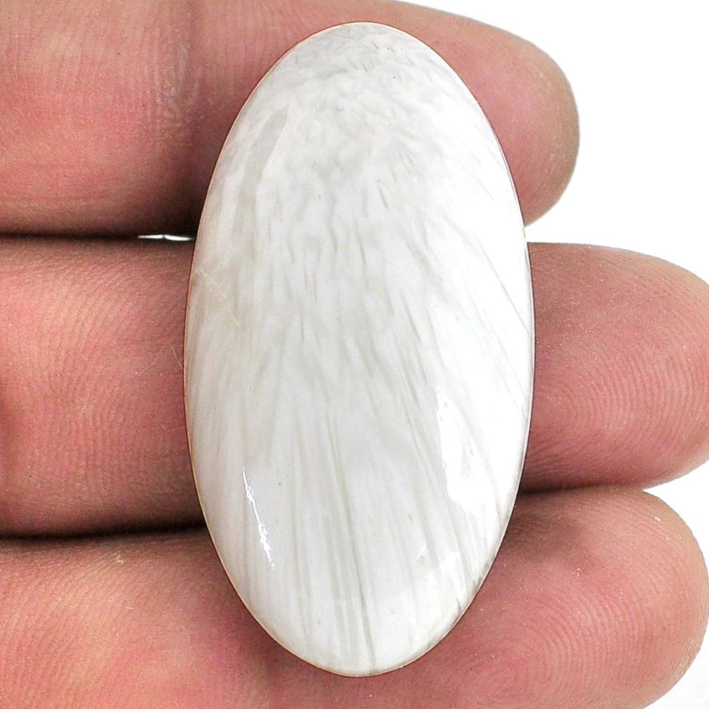 37.90cts scolecite high vibration crystal 40x21 mm oval loose gemstone s20994