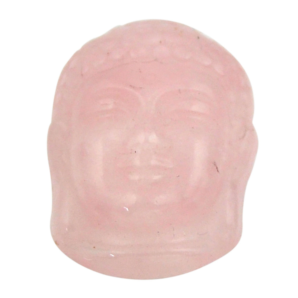 Shakyamuni buddha face 16.30cts rose quartz pink 20x15 mm loose gemstone s18262