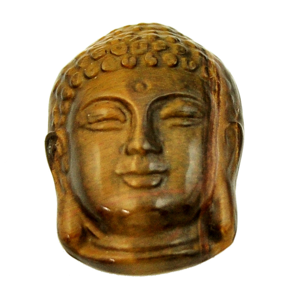 Shakyamuni buddha face 18.45cts tiger's eye 22.5x15.5 mm loose gemstone s18277