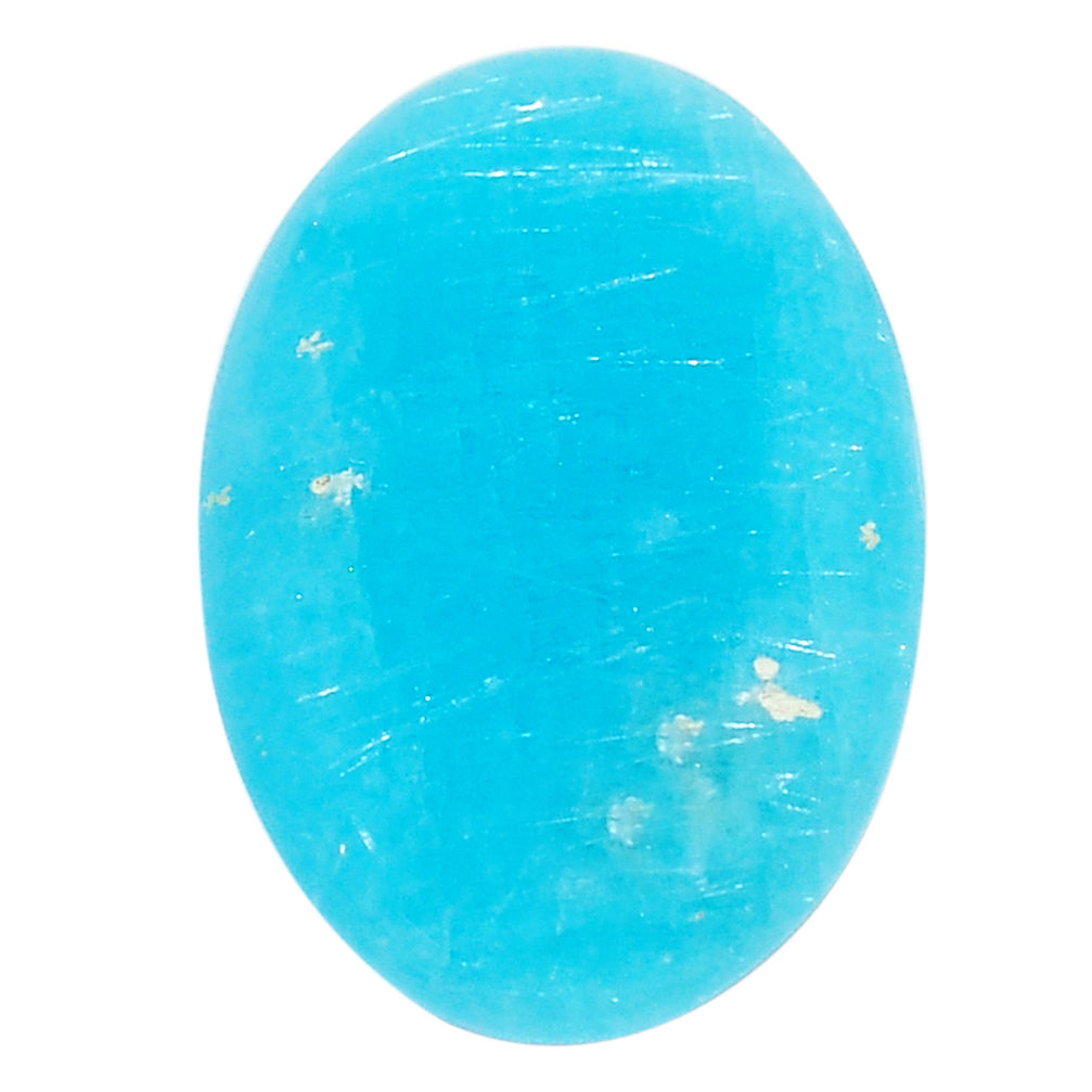 21.35cts smithsonite blue cabochon 30x19 mm oval loose gemstone s23308