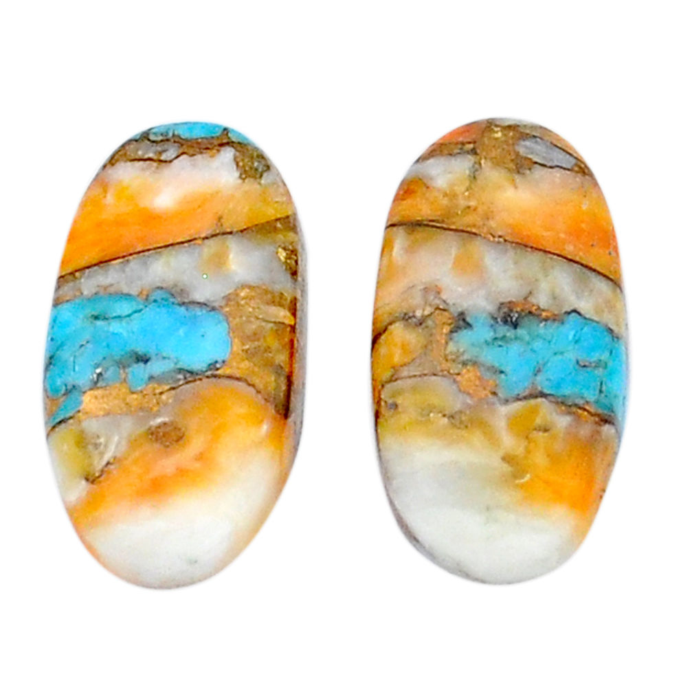 14.30cts spiny oyster arizona turquoise 19x10 mm pair loose gemstone s29385