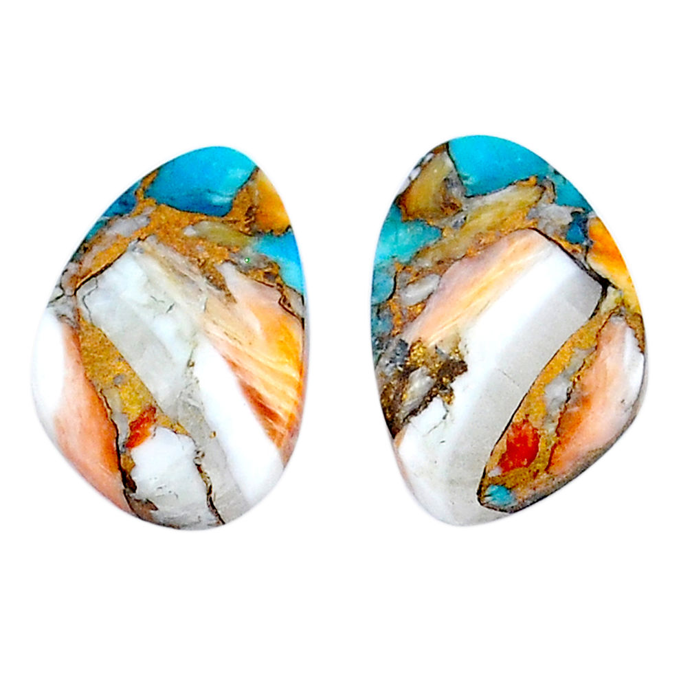17.40cts spiny oyster arizona turquoise 20x13 mm pair loose gemstone s29383