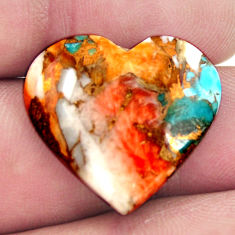 17.40cts spiny oyster arizona turquoise 22.5x21 mm heart loose gemstone s17180