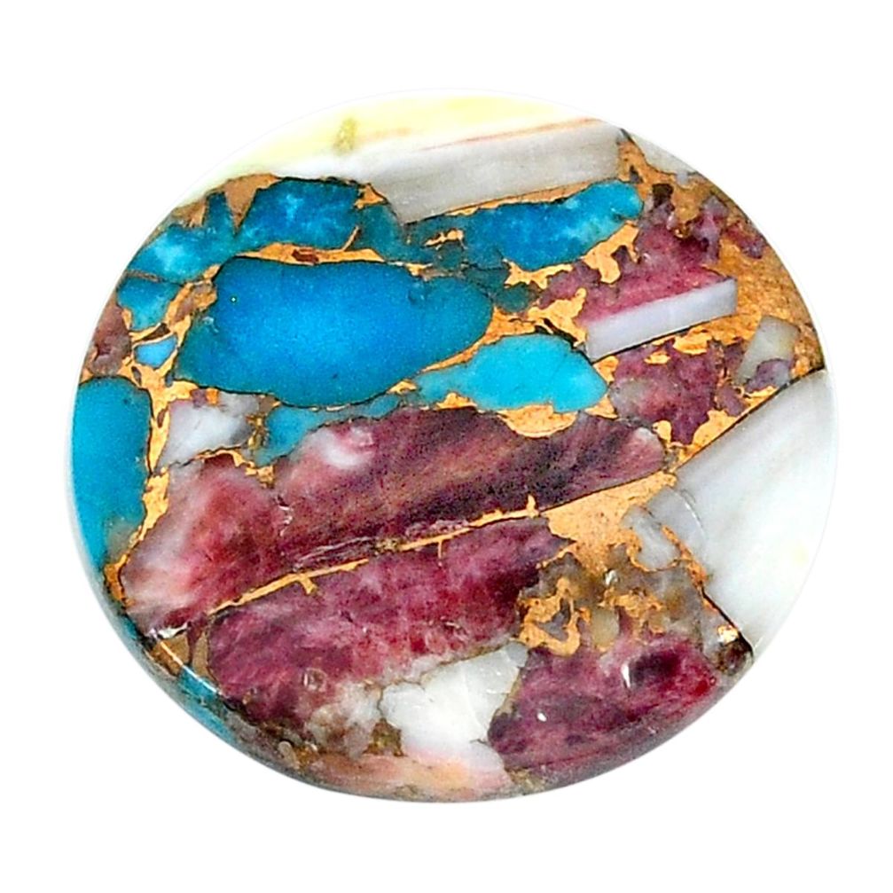 19.20cts spiny oyster arizona turquoise cabochon 23x23 mm loose gemstone s24712