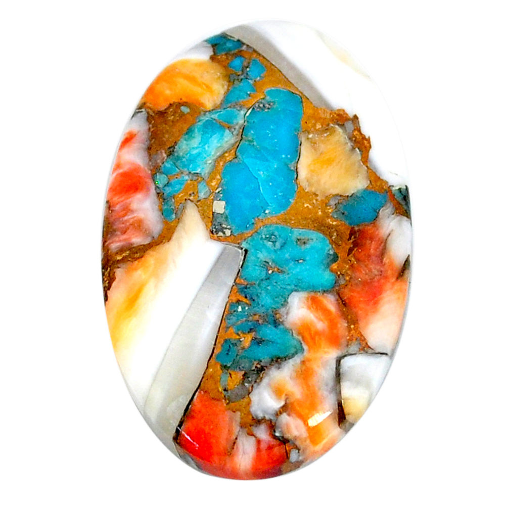 26.30cts spiny oyster arizona turquoise cabochon 31x19 mm loose gemstone s22357