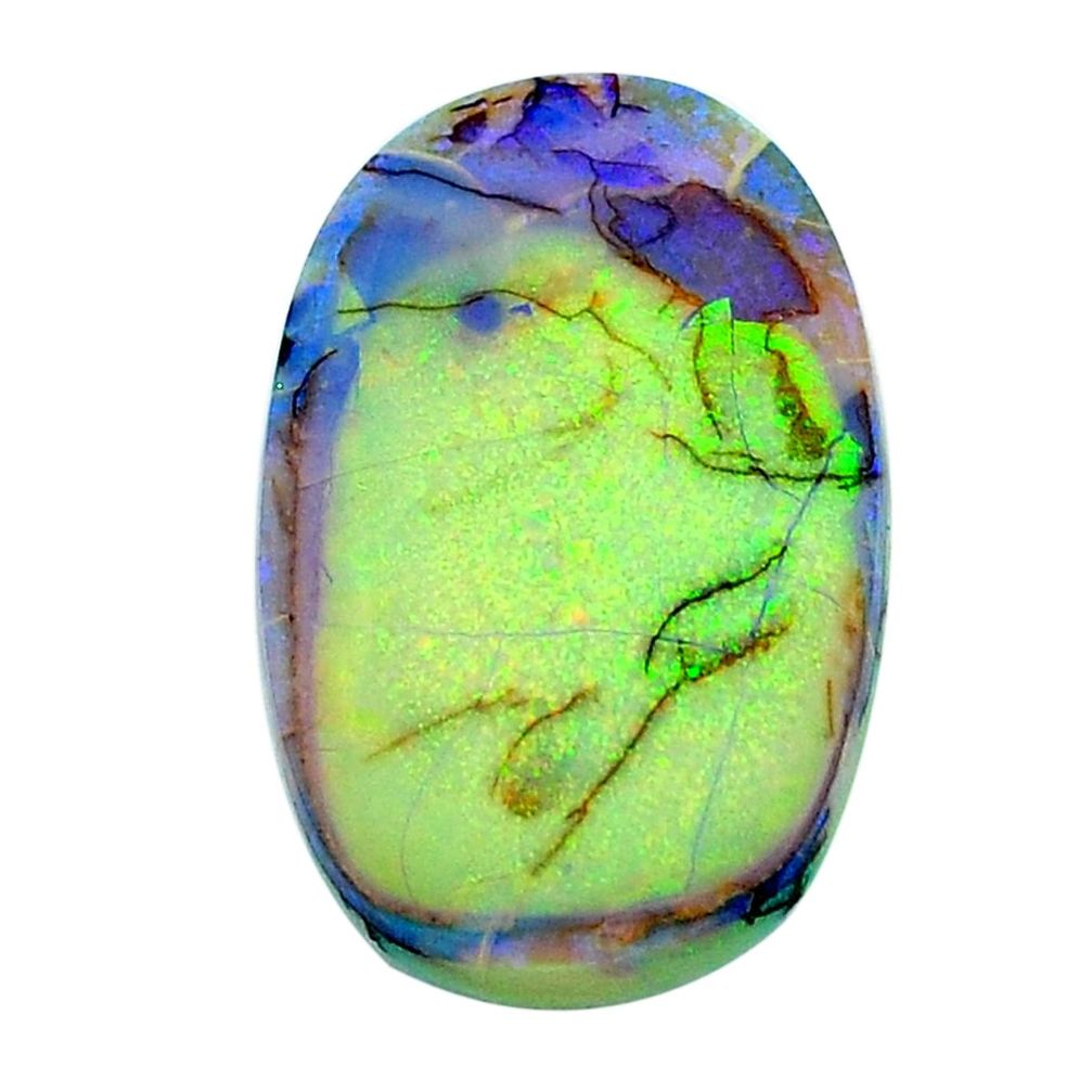 5.35cts sterling opal multicolor cabochon 22.5x14 mm oval loose gemstone s27108