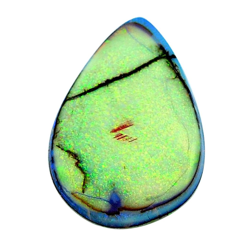 5.10cts sterling opal multicolor cabochon 23.5x15 mm pear loose gemstone s27141