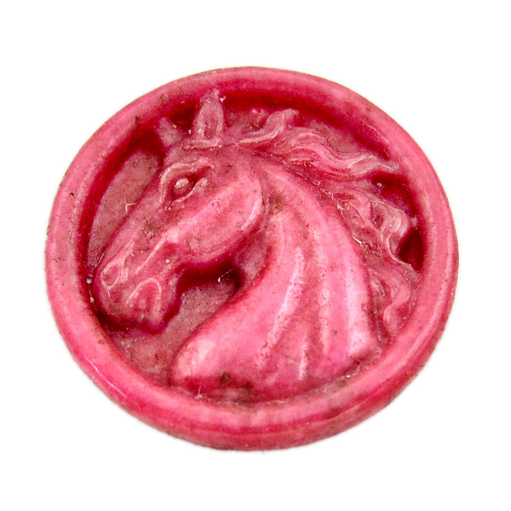 Unicorn 34.10cts rhodonite in black manganese pink 29x29mm loose gemstone s18329