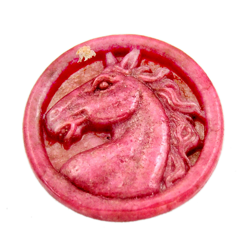 Unicorn 34.45cts rhodonite in black manganese pink 30x30mm loose gemstone s18321
