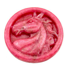 Unicorn 39.45cts rhodonite in black manganese pink 30x30mm loose gemstone s18323