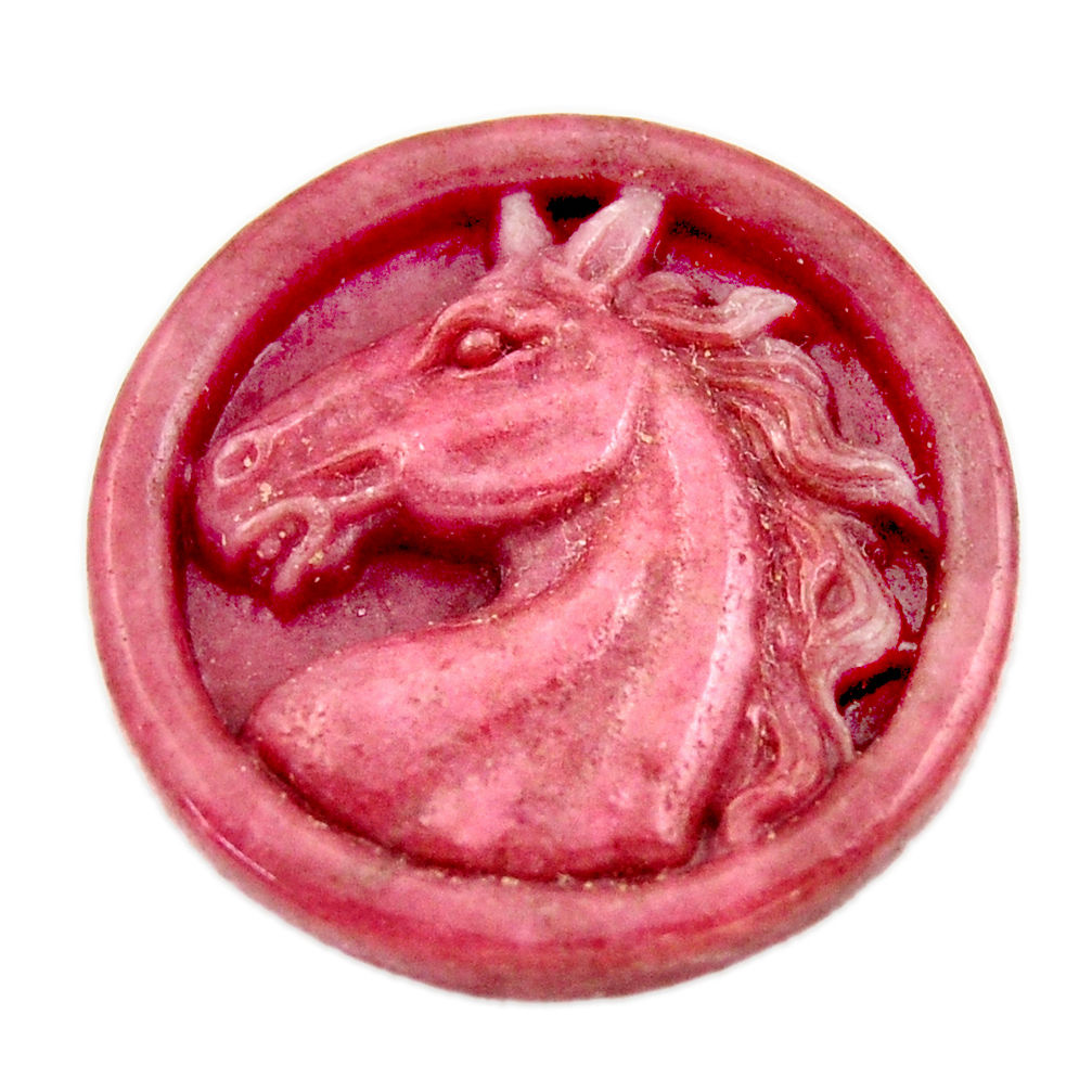 Unicorn 42.35cts rhodonite in black manganese pink 30x30mm loose gemstone s18326