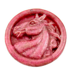 Unicorn 38.45cts rhodonite in black manganese pink 30x30mm loose gemstone s18330
