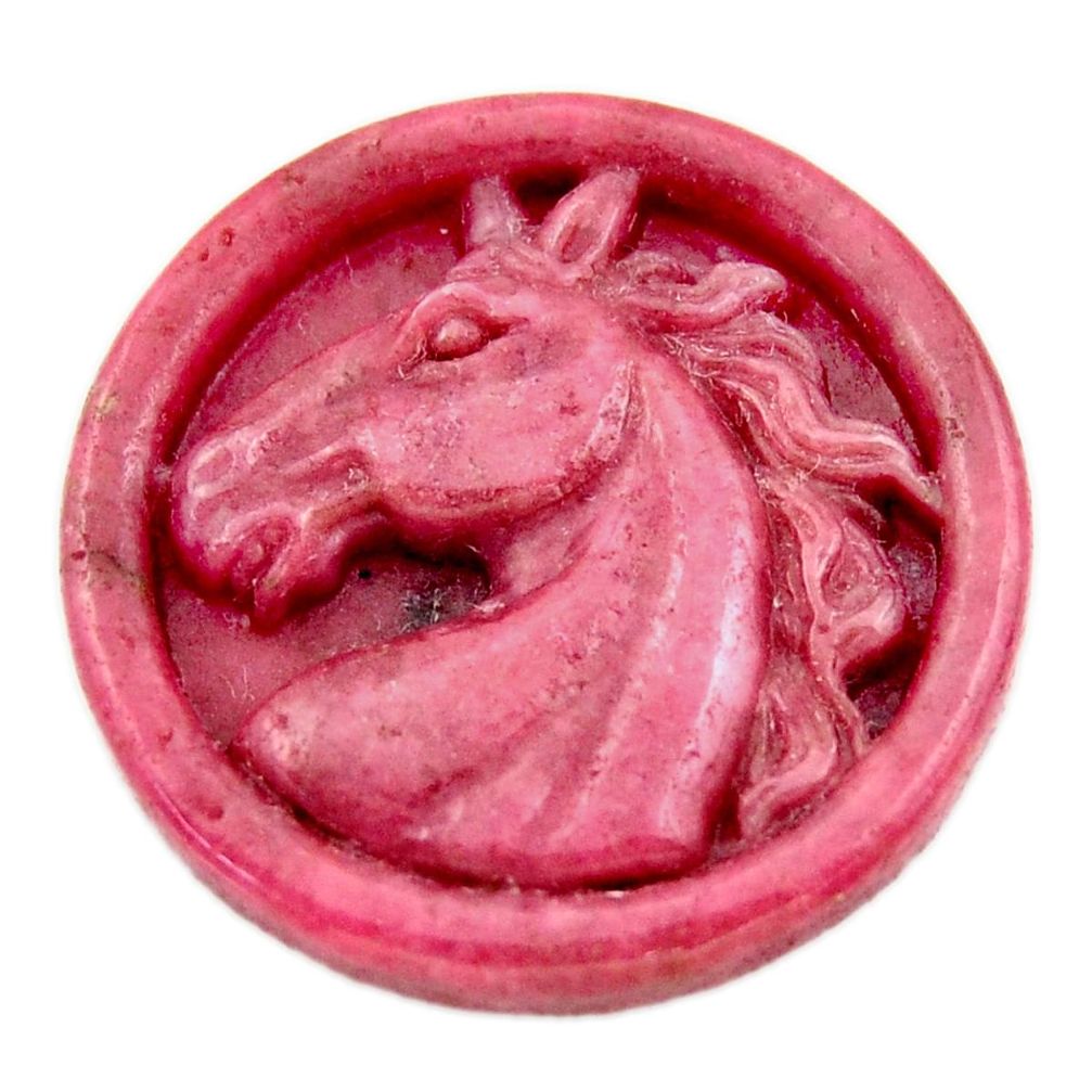 Unicorn 43.15cts rhodonite in black manganese pink 30x30mm loose gemstone s18332