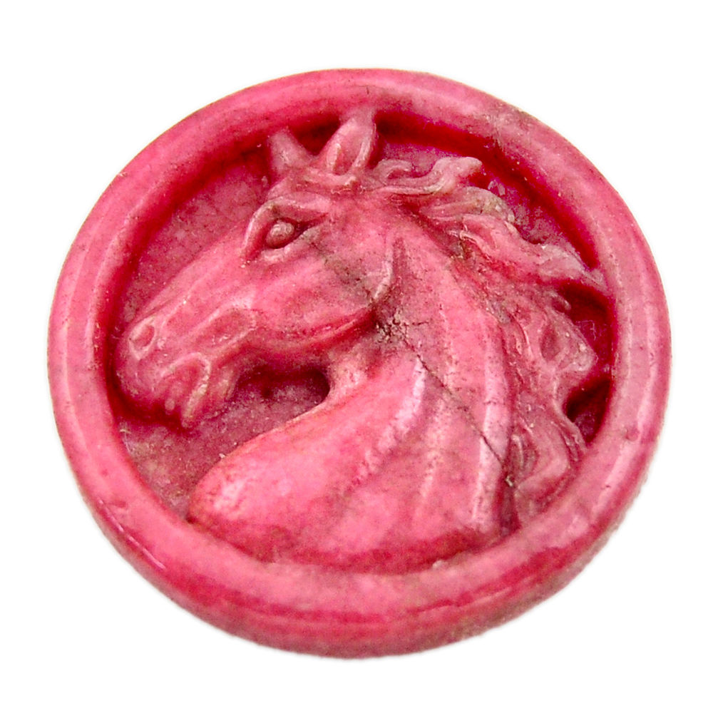 Unicorn 42.40cts rhodonite in black manganese pink 30x30mm loose gemstone s18333