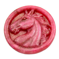 Unicorn 33.40cts rhodonite in black manganese pink 30x30mm loose gemstone s18335