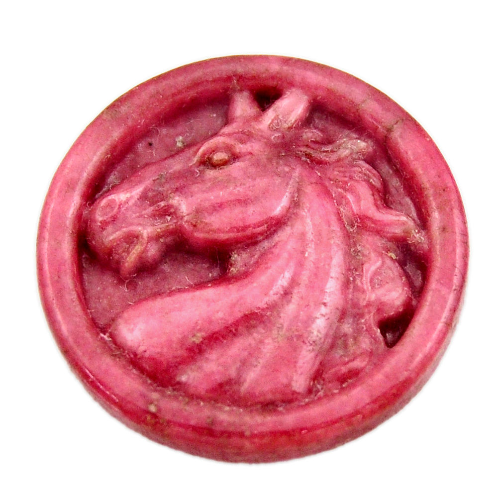 Unicorn 45.15cts rhodonite in black manganese pink 30x30mm loose gemstone s18336