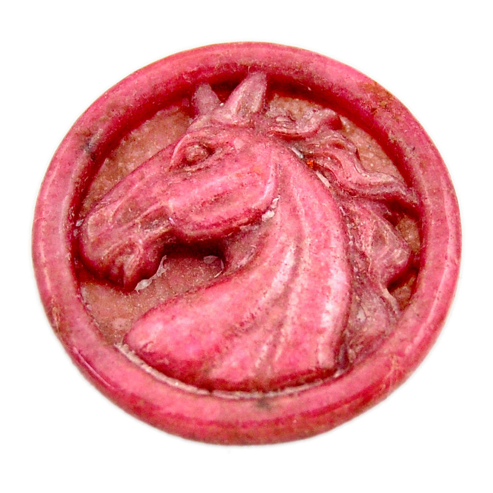 Unicorn 34.45cts rhodonite in black manganese pink 30x30mm loose gemstone s18338