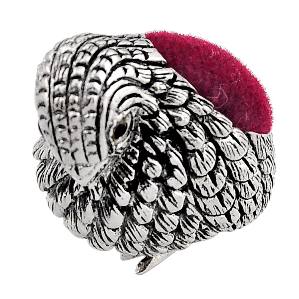 0.08cts kiwi bird black onyx 925 silver pin holder miniature collectible n20132