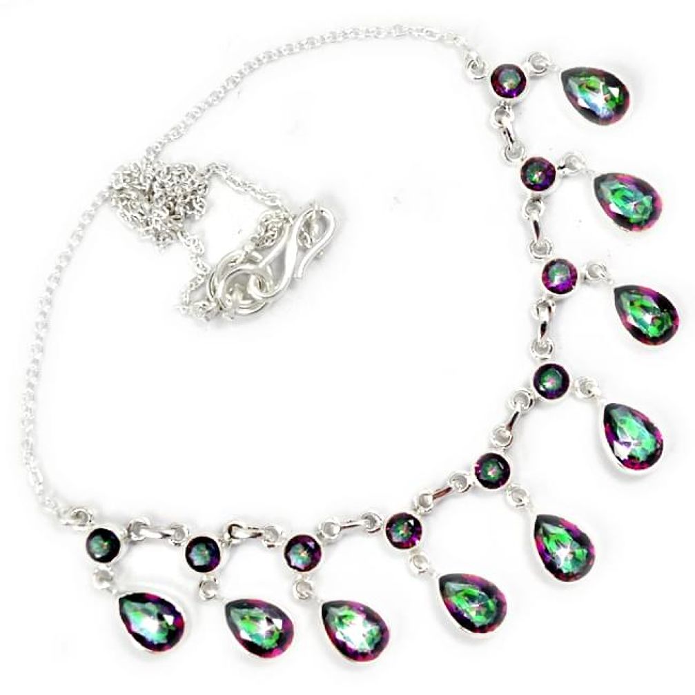 925 sterling silver multi color rainbow topaz necklace jewelry h69302