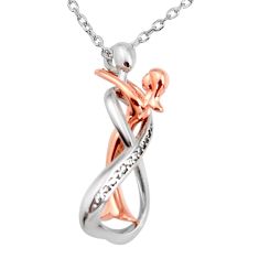 0.18cts white cubic zirconia 925 sterling silver infinity necklace jewelry c7942