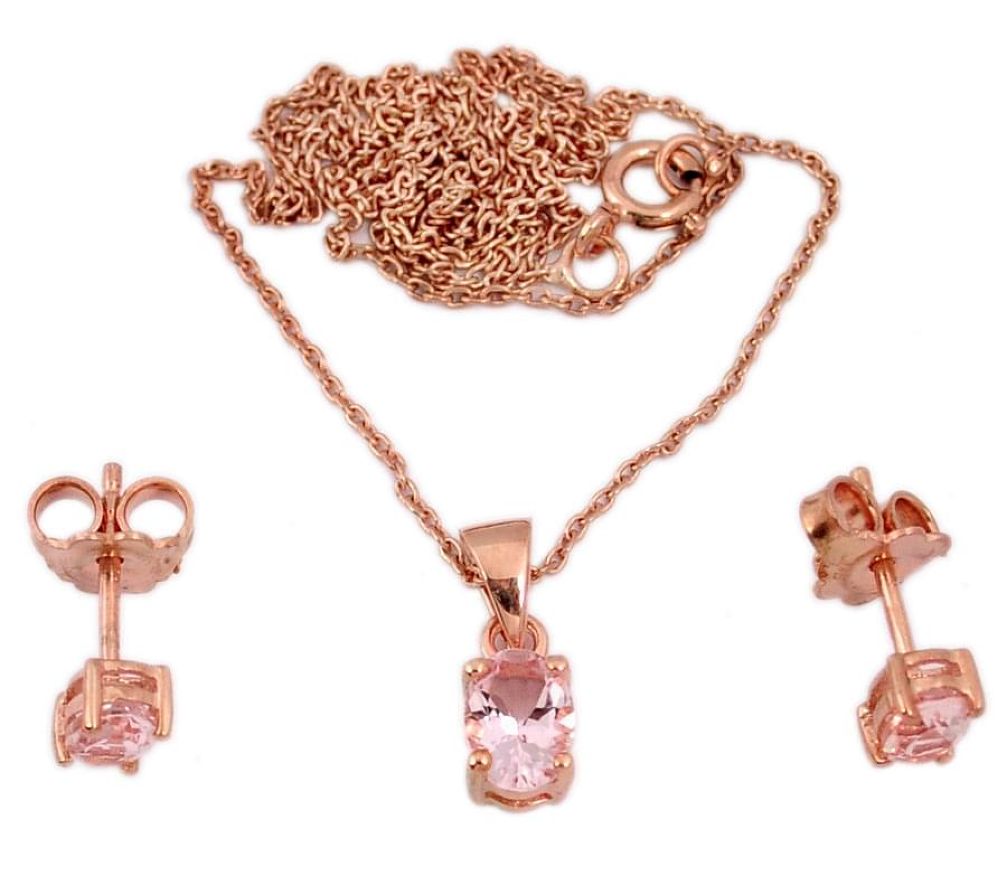 3.60cts natural pink morganite 925 sterling silver 14k gold necklace j44079