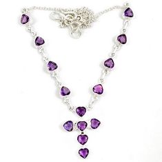 Natural african purple amethyst 925 sterling silver cross necklace jewelry j6873