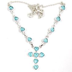 Holy cross natural blue topaz 925 sterling silver necklace jewelry j6880