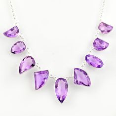 55.16cts natural pink amethyst 925 sterling silver necklace jewelry r14205