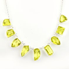 925 sterling silver 55.19cts natural lemon topaz necklace jewelry r14212