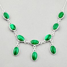 33.68cts natural green malachite (pilot's stone) 925 silver necklace u3192
