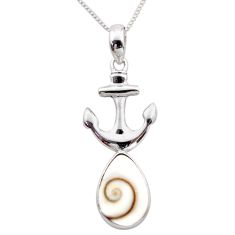 925 silver 5.38cts anchor charm natural shiva eye 18 inch chain necklace t89319