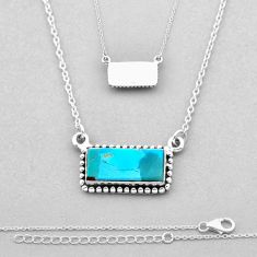 925 silver 6.92cts back closed green arizona mohave turquoise necklace n53333