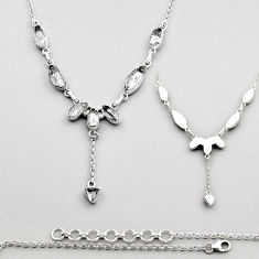 925 silver 21.39cts back closed natural white herkimer diamond necklace c34153