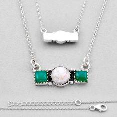 925 silver 8.53cts back clsoed red cinnabar spanish chalcedony necklace n49176