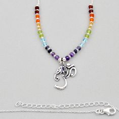 925 silver 10.76cts chakra natural purple amethyst cornelian necklace y36389