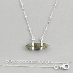 925 silver 9.82cts double pointer natural blue labradorite fancy necklace y61490