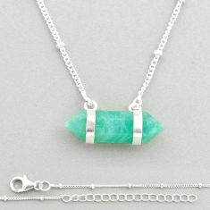 925 silver 9.65cts double pointer natural peruvian amazonite necklace u26509