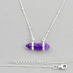 925 silver 9.67cts double pointer natural purple amethyst fancy necklace y61497