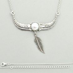 925 silver 4.55cts dreamcatcher natural white pearl round necklace u24952