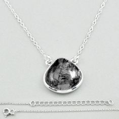 925 silver 8.87cts heart natural black tourmaline rutile heart necklace u11119