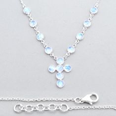 925 silver 20.86cts holy cross natural rainbow moonstone round necklace y14248