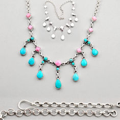 925 silver 32.55cts  turquoise queen conch shell opal necklace c34124